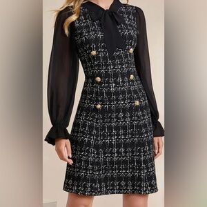 Long-Sleeve Dress with a Waist-Cinching Design